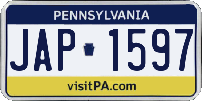 PA license plate JAP1597