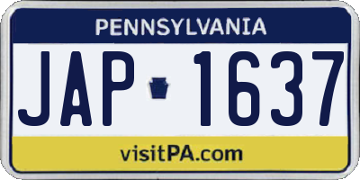 PA license plate JAP1637
