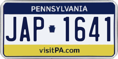 PA license plate JAP1641