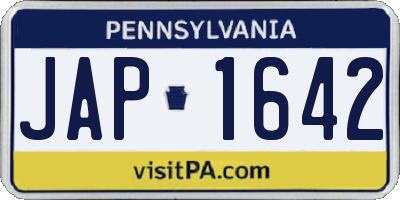 PA license plate JAP1642