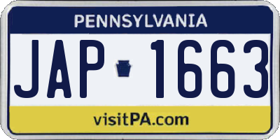 PA license plate JAP1663