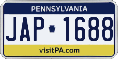 PA license plate JAP1688