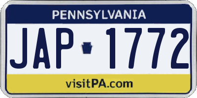 PA license plate JAP1772