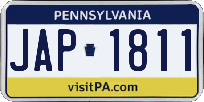 PA license plate JAP1811