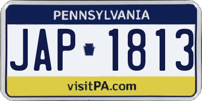 PA license plate JAP1813