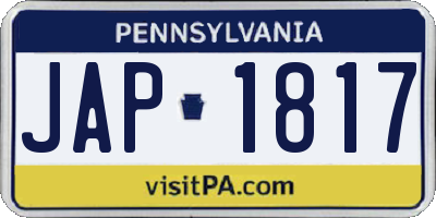 PA license plate JAP1817