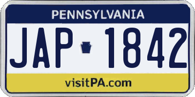 PA license plate JAP1842