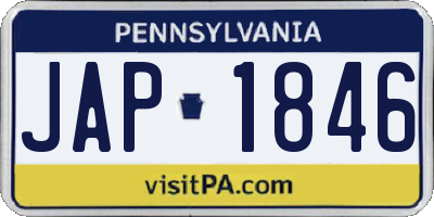PA license plate JAP1846