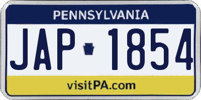 PA license plate JAP1854