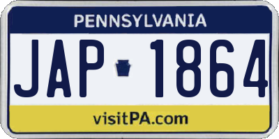 PA license plate JAP1864
