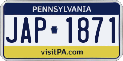 PA license plate JAP1871