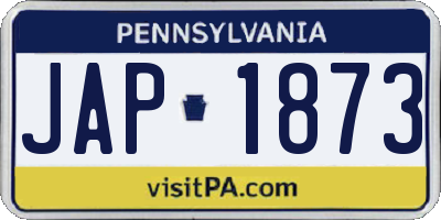 PA license plate JAP1873