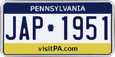 PA license plate JAP1951