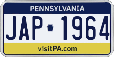 PA license plate JAP1964