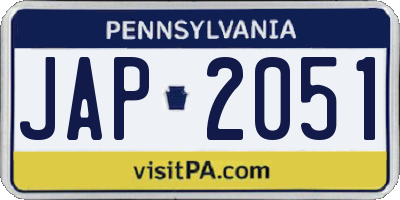 PA license plate JAP2051