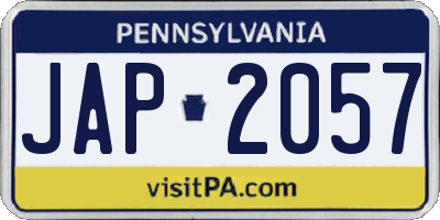 PA license plate JAP2057