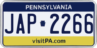PA license plate JAP2266