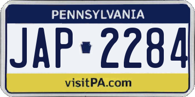 PA license plate JAP2284