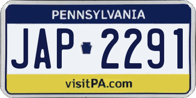PA license plate JAP2291
