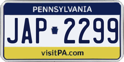 PA license plate JAP2299