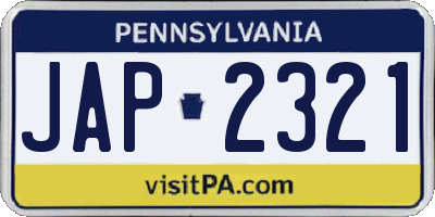 PA license plate JAP2321
