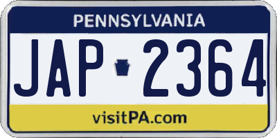 PA license plate JAP2364