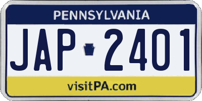 PA license plate JAP2401