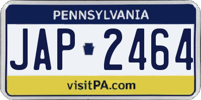 PA license plate JAP2464