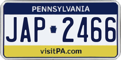 PA license plate JAP2466
