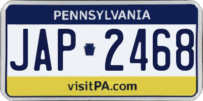 PA license plate JAP2468