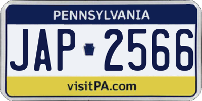 PA license plate JAP2566