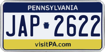 PA license plate JAP2622