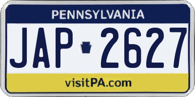 PA license plate JAP2627