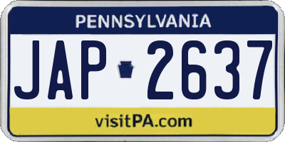 PA license plate JAP2637