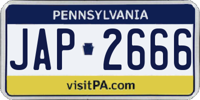 PA license plate JAP2666