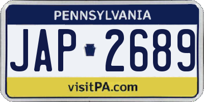 PA license plate JAP2689