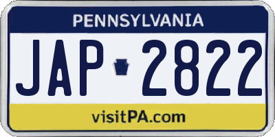 PA license plate JAP2822