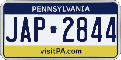 PA license plate JAP2844