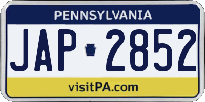 PA license plate JAP2852