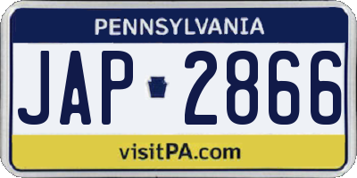 PA license plate JAP2866