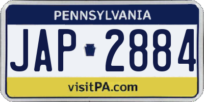 PA license plate JAP2884
