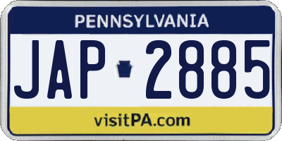 PA license plate JAP2885