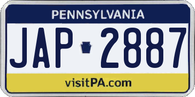 PA license plate JAP2887