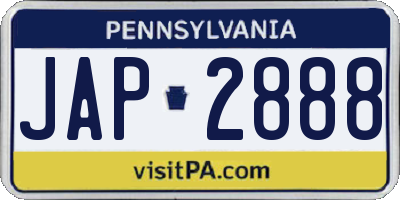 PA license plate JAP2888