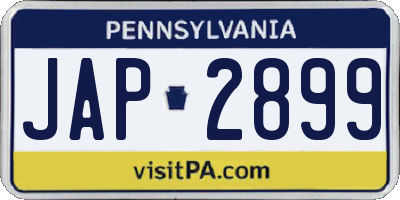 PA license plate JAP2899