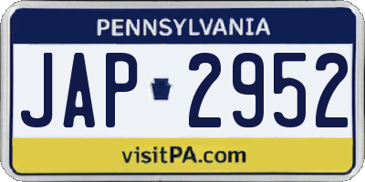 PA license plate JAP2952
