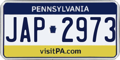 PA license plate JAP2973