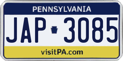PA license plate JAP3085