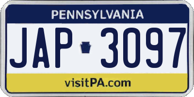 PA license plate JAP3097