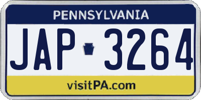 PA license plate JAP3264
